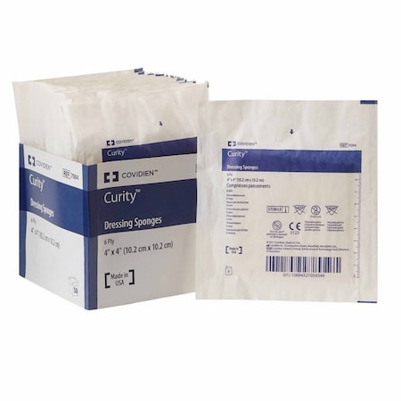 Curity Nonwoven Sponge 4 X 4 Inch, Sterile 6-Ply Square, 600PK 7084-